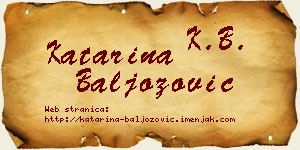 Katarina Baljozović vizit kartica